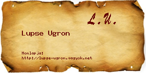 Lupse Ugron névjegykártya